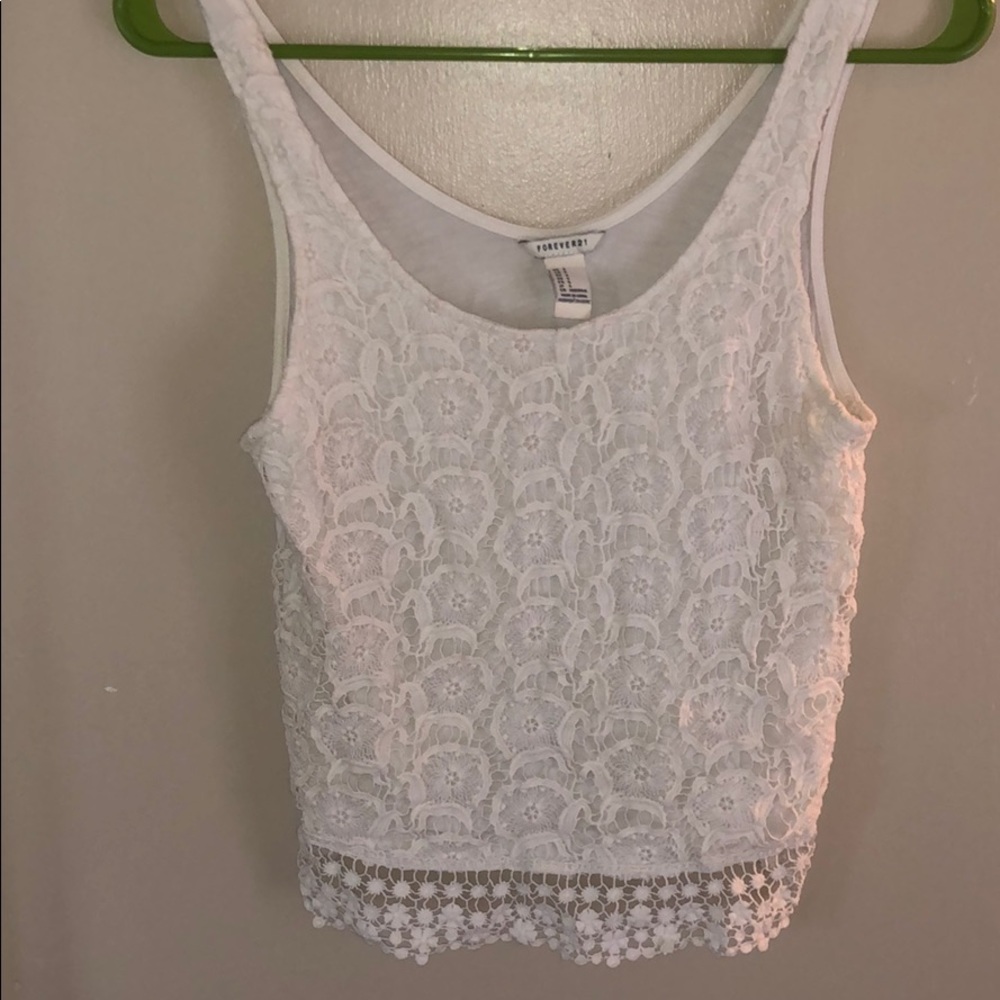 White crochet tank top